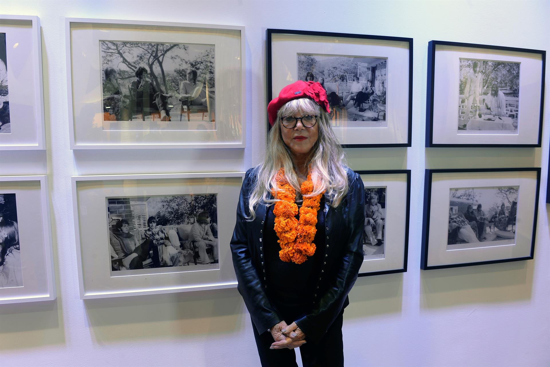 La fotógrafa y modelo Pattie Boyd, exmujer de George Harrison, asiste en Valladolid a una exposición sobre la relación entre The Beatles y la India organizada por la Semana Internacional de Cine de Valladolid (Seminci). EFE/NACHO GALLEGO