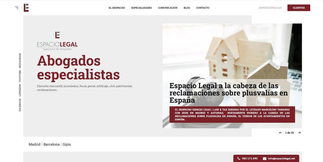 Espacio Legal es un despacho de abogados con sedes en Madrid, Barcelona y Asturias.