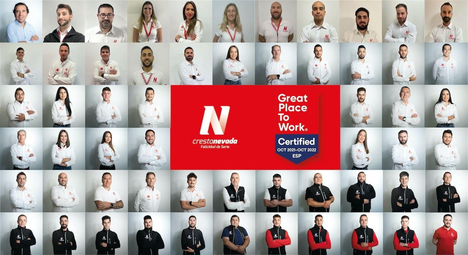 CRESTANEVADA obtiene el sello "Great Place to Work" en España.