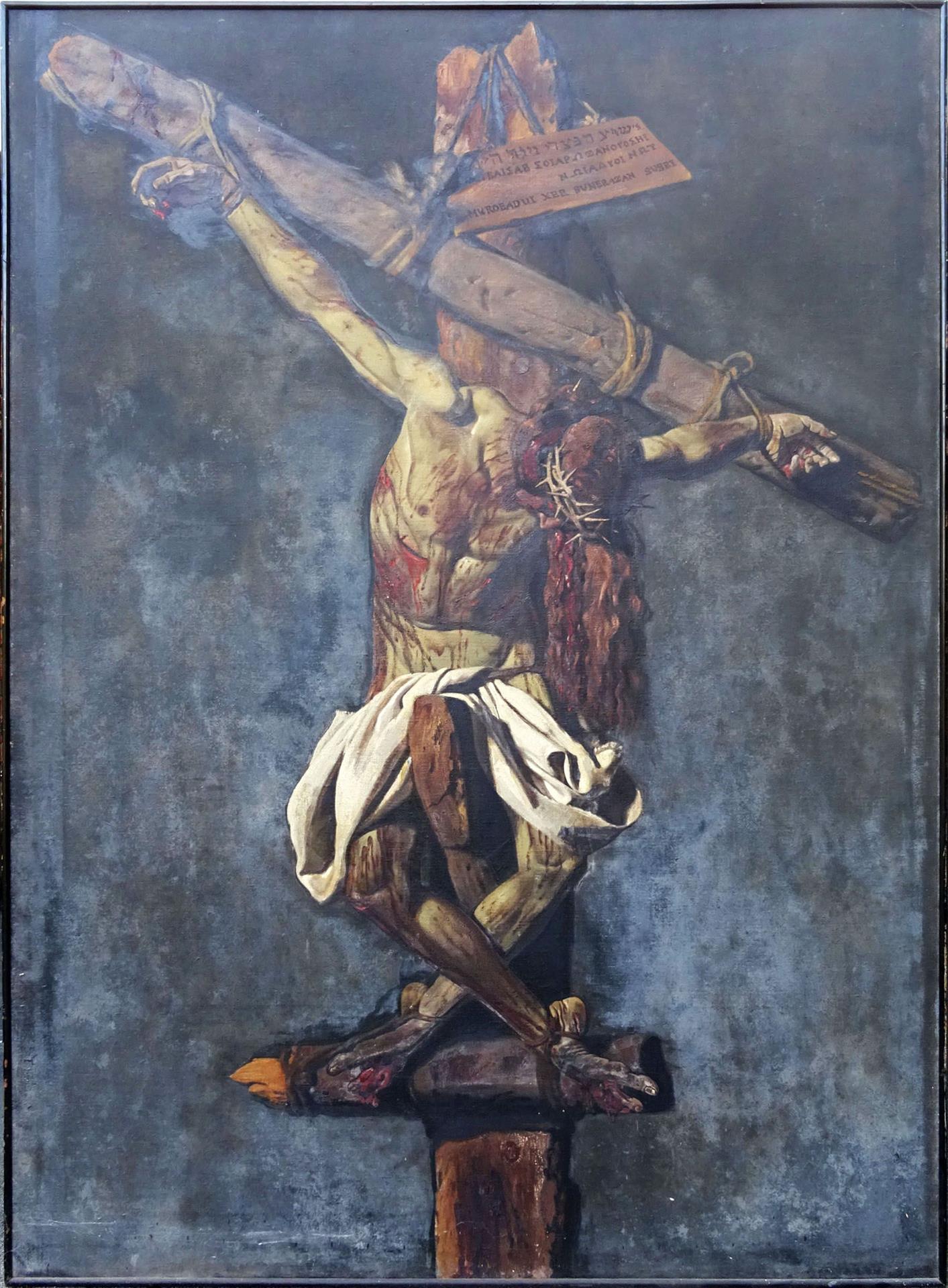 Benito Prieto Coussent: "Cristo en la Cruz" (1948). Óleo sobre l.