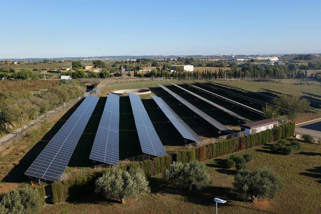 Imagen aérea del parque fotovoltaico solar instalado por Nestlé España en su fábrica de Reus (Tarragona)
