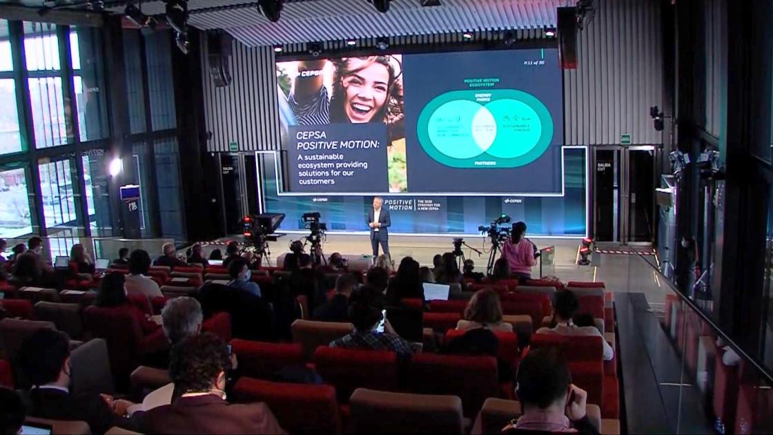 El CEO de Cepsa, Maarten Wetselaar, en la presentación de la nueva estrategia de Cepsa para 2030 'Positive Motion', celebrada en Madrid.