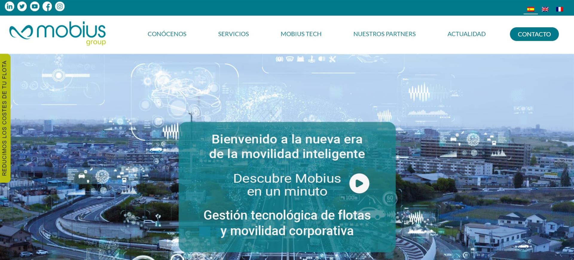 Imagen de la página web de Mobius Group.