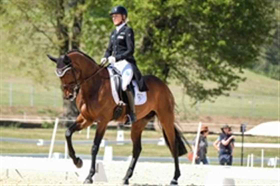 Rocca di Papa, 13/05/2022.- German rider Ingrid Klimke on Equistros Siena Just Do It on Friday in the first stage of the Nations Cup at Pratoni del Vivaro in the Italian town Rocca di Papa. EFE/ Antonello Nusca