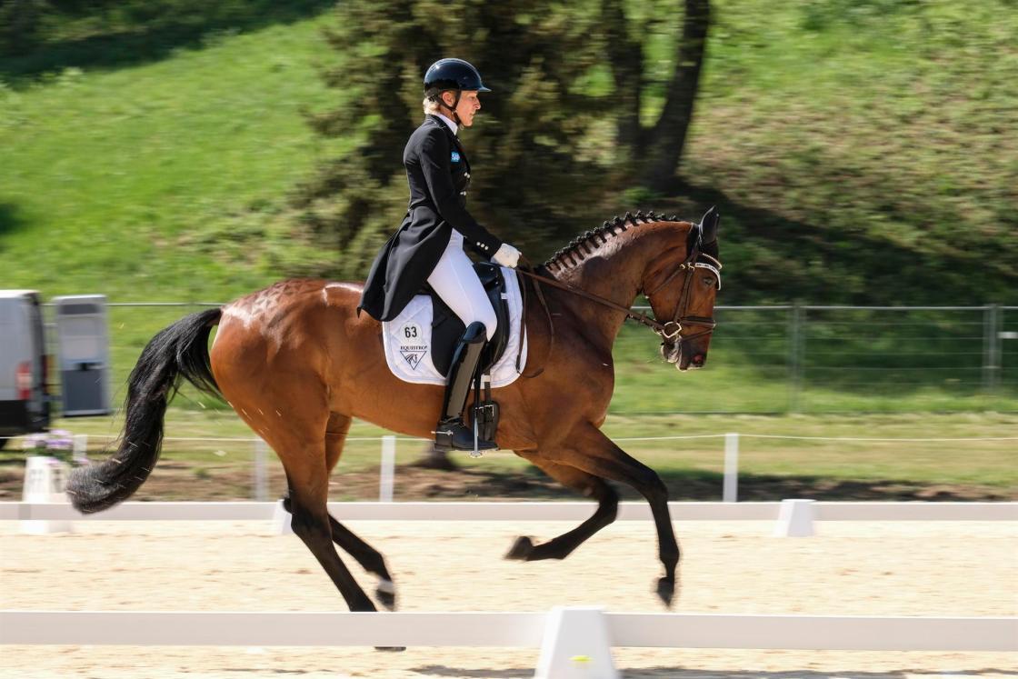 Rocca di Papa, 13/05/2022.- German rider Ingrid Klimke on Equistros Siena Just Do It on Friday in the first stage of the Nations Cup at Pratoni del Vivaro in the Italian town Rocca di Papa. EFE/ Antonello Nusca