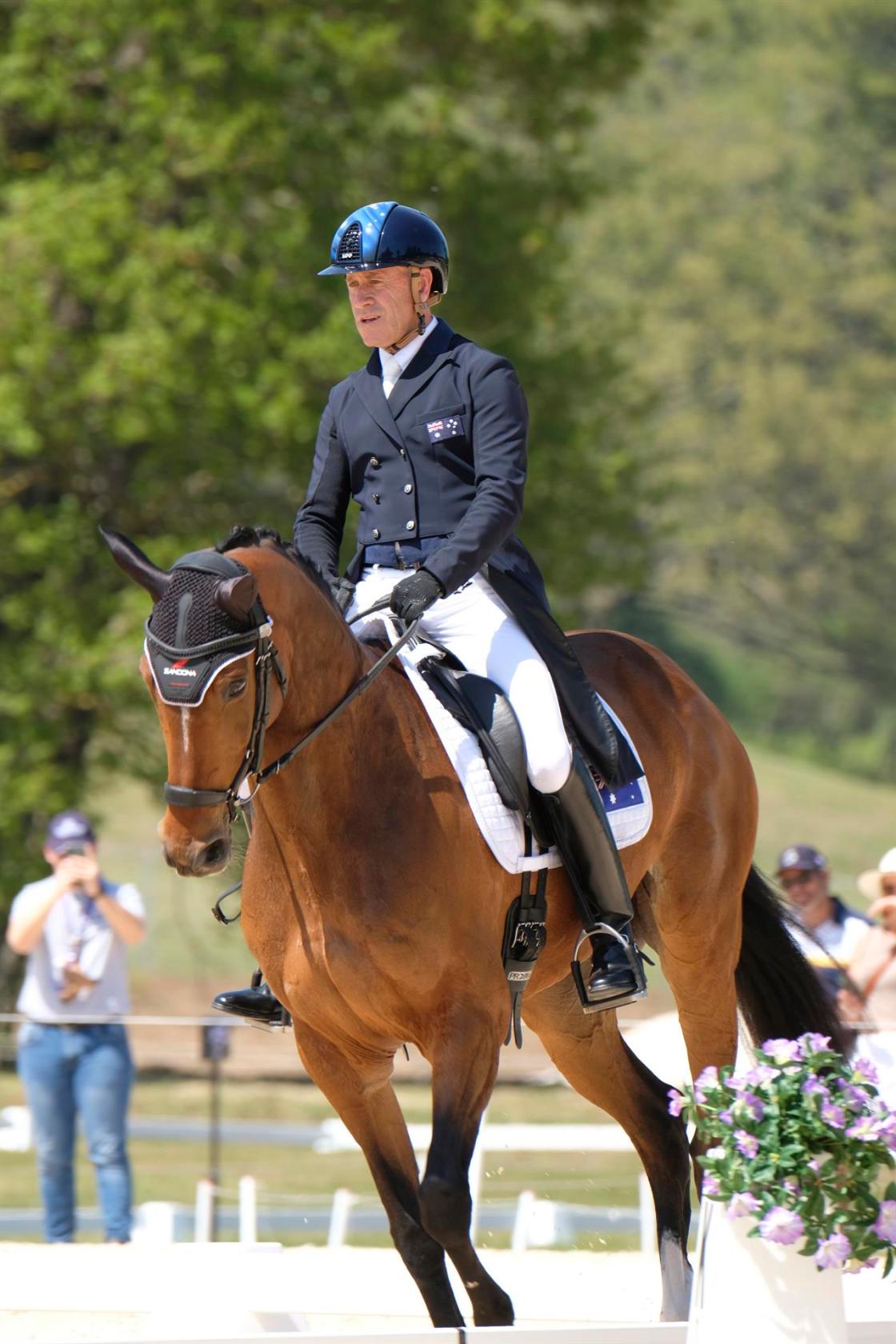 Rocca di Papa, 13/05/2022.- Australian rider Andrew Hoy on his horse Bloom des Hauts Crets on Friday during the Nations Cup at Pratoni del Vivaro, in the Italian town Rocca di Papa. EFE/ Antonello Nusca