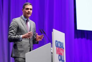 GRAF2559. MADRID, 16/06/2022.- El presidente del gobierno, Pedro Sánchez, clausura este jueves, en su tercera y última jornada, el Global Mobility Call en la sede de Ifema, en Madrid. EFE/David Fernández