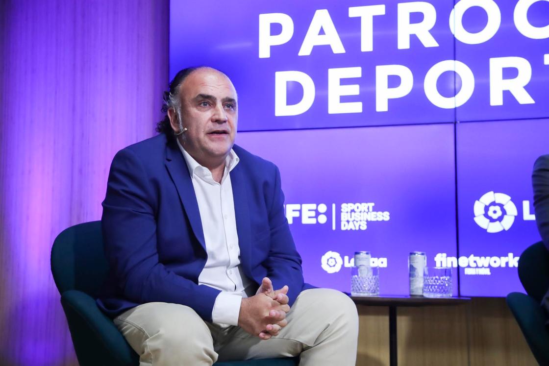 MADRID, 21/06/2022.- Manuel Hernández, CEO de Finetwork, participa durante el conversatorio sobre "Patrocinio Deportivo" organizado por Efe Sport Business Days, hoy 21 de junio de 2022, en Madrid. EFE/David Fernández