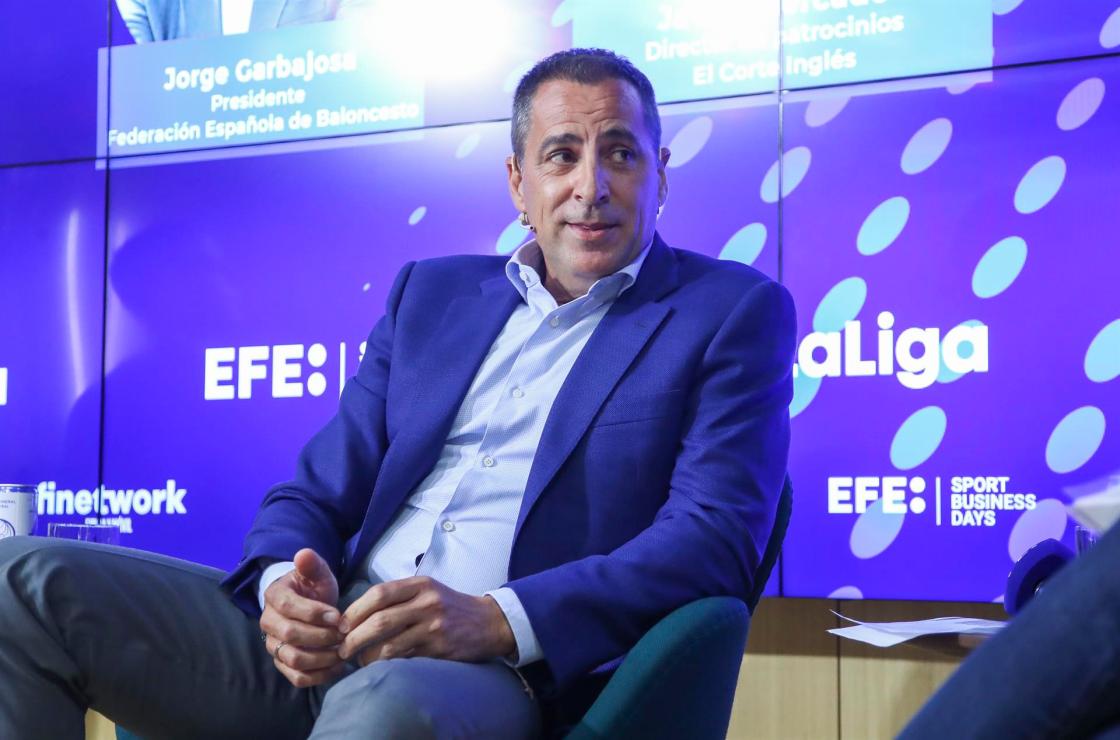 MADRID, 21/06/2022.- Mariano Aguilar, CEO de El Club del Deportista, participa del conversatorio sobre "Patrocinio Deportivo" organizado por Efe Sport Business Days, hoy 21 de junio de 2022, en Madrid. EFE/David Fernández