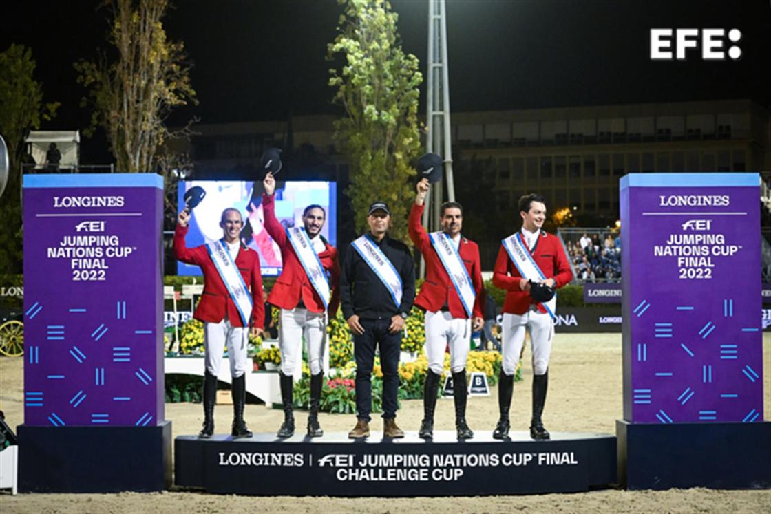 Mexico won the Jumping Challenge Cup, the consolation final of the Longines FEI Jumping Nations Cup Final, held at the Real Club de Polo de Barcelona, on Saturday. EFE/FEI/Richard Juilliart/MANDATORY CREDIT/MANDATORY EDITORIAL USE ONLY.