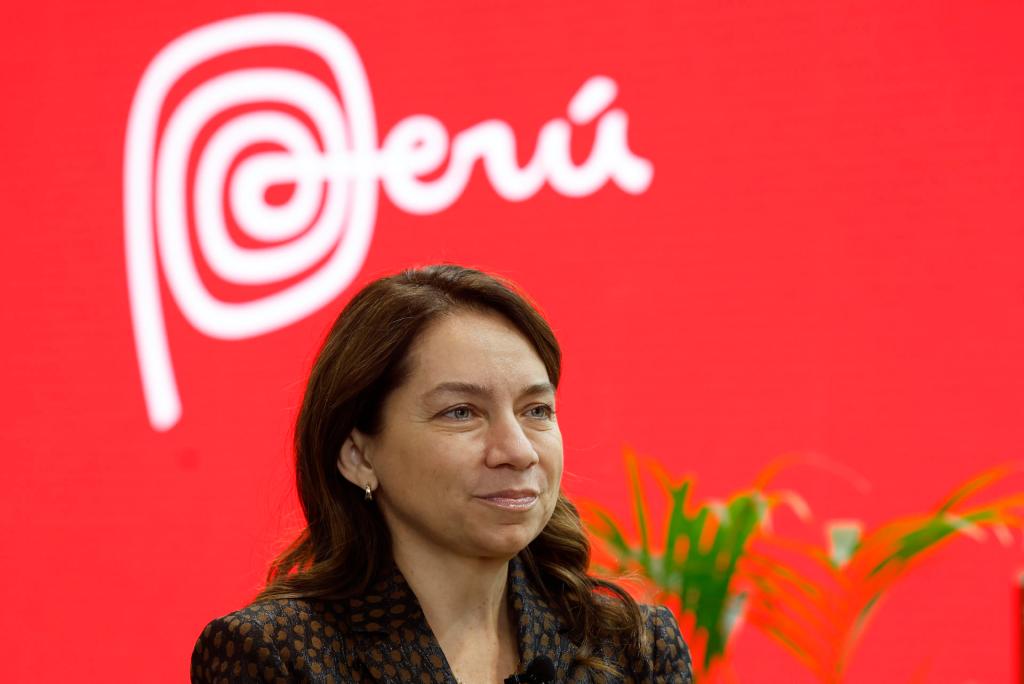 The president of the Commission for the Promotion of Peru for Export and Tourism (Promperu), Amora Carbajal, gave an interview to Efe on Thursday as part of her visit to the Fitur 2023 fair at Ifema in Madrid, Spain. EFE/ J.J.Guillén