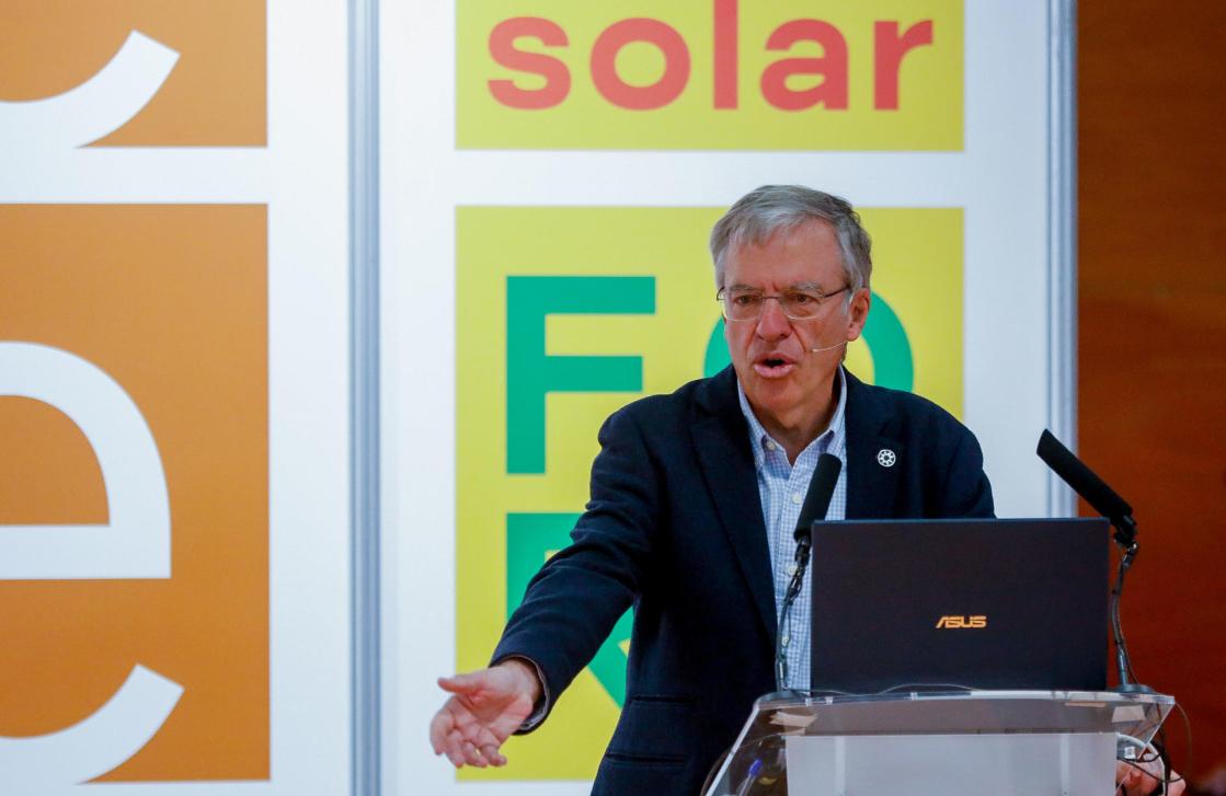 MADRID, 23/02/2023.- Jose Donoso, Director General de Unión Española Fotovoltaica (UNEF), participa este jueves el conversatorio "Innovar en Fotovoltaica" en el contexto de la feria Internacional de Energía y Medioambiente, GENERA, en las instalaciones de IFEMA, donde se celebra la feria en Madrid. EFE/David Fernández