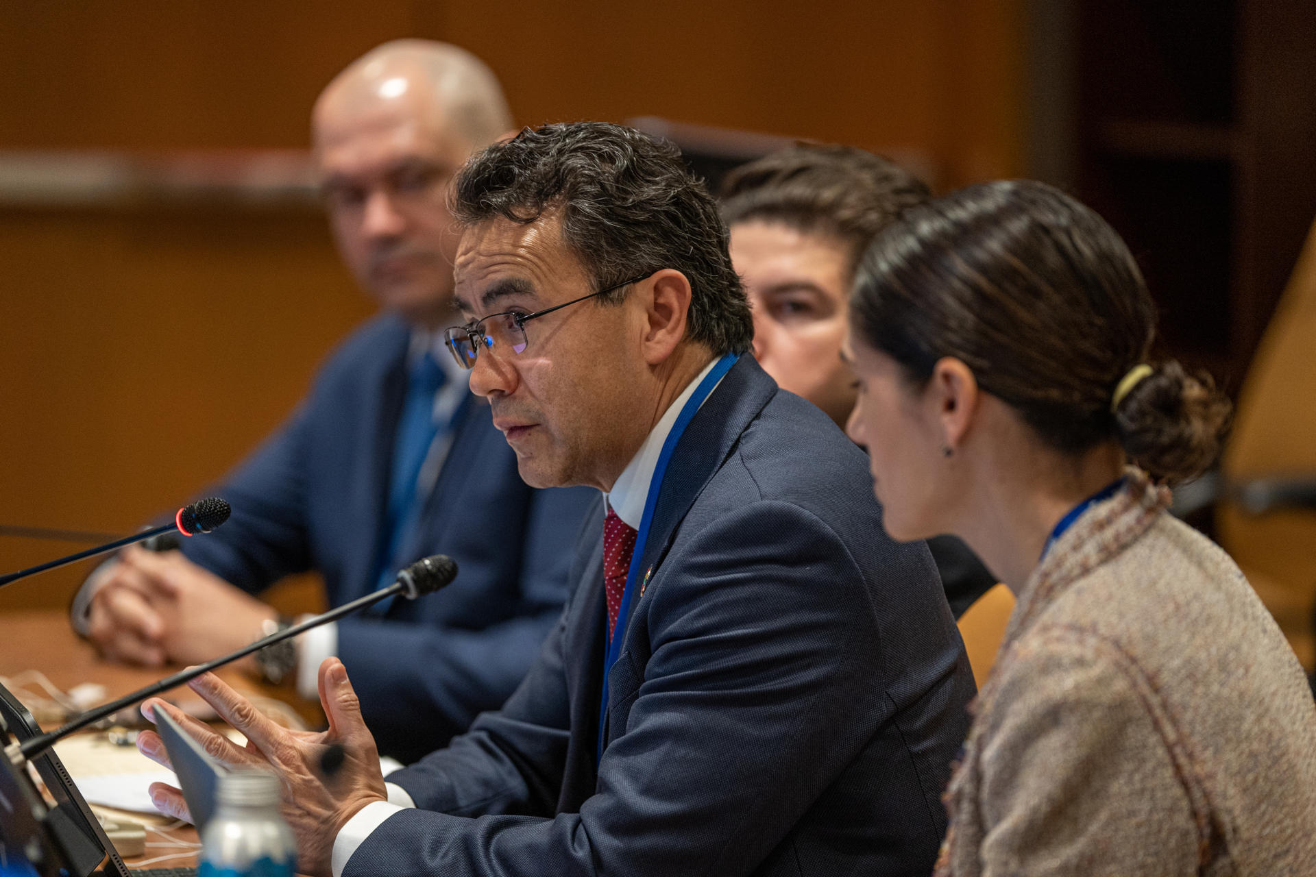 Rigoberto Ariel Yépez-García, Infrastructure and Energy Manager - Inter-American Development Bank participates in the Source of Innovation to accelerate SDG6 at the United Nations Water Congress in New York (USA).EFE/ Ángel Colmenares