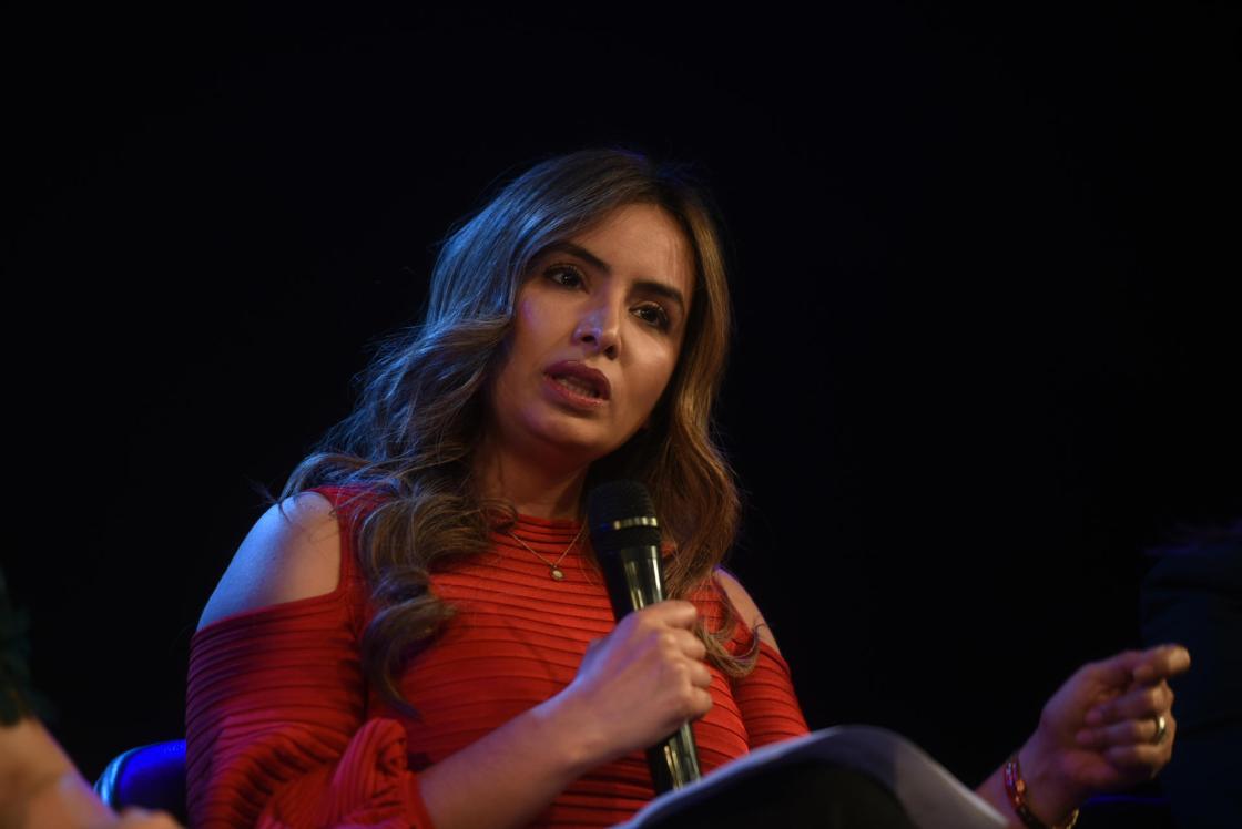 Foto de Mariela López, directora de Marketing para Centroamérica de Coca-Cola, durante el foro de EFE "Por un compromiso real por la inclusión", en el Centro Cultural de España en la Ciudad de Guatemala (Guatemala), el pasado 3 de mayo. EFE/Edwin Bercián