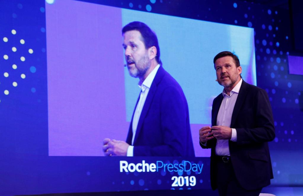 Foto de archivo de Rolf Hoenger, director del área Head LATAM de Roche, durante su ponencia en el Roche Press Day 2019, en Sao Paulo (Brasil). .EFE/Keko Pascuzzi