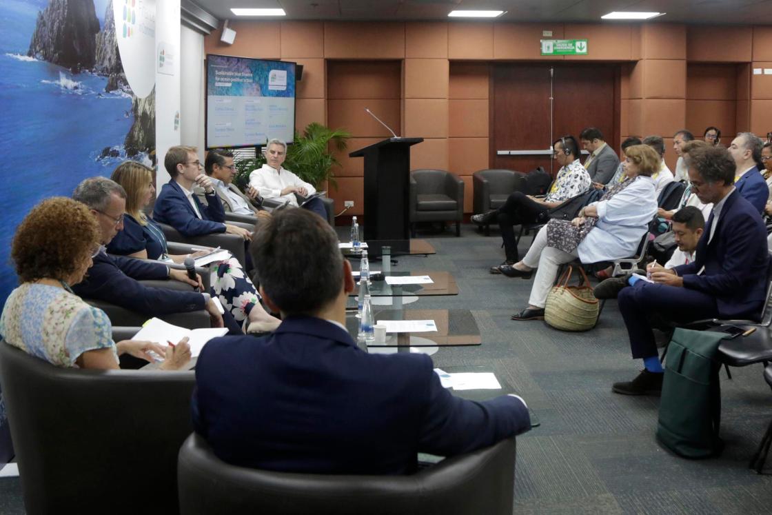 Representatives from development banks and members of environmental organizations attend the second day of the Finance in Common Summit (FiCS) Tuesday, in Cartagena, Colombia. EFE/Ricardo Maldonado Rozo.
