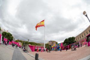 MADRID, 26/10/2023.- Vista general de la exposición de arte y diseño urbano instalada en la Plaza de Colón (Madrid), organizada por ADN Forum by Lexus. EFE/ Fernando Villar