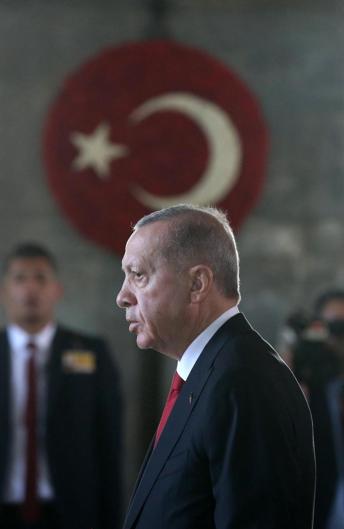 Ankara (Turkey), FILE photo dated 29/10/2023 of Turkish President Recep Tayyip Erdogan visiting Anitkabir, the mausoleum of Turkish Republic's Founder Mustafa Kemal Ataturk, during a celebration to mark the 100th anniversary of the Turkish Republic in Ankara. EFE/EPA/NECATI SAVAS