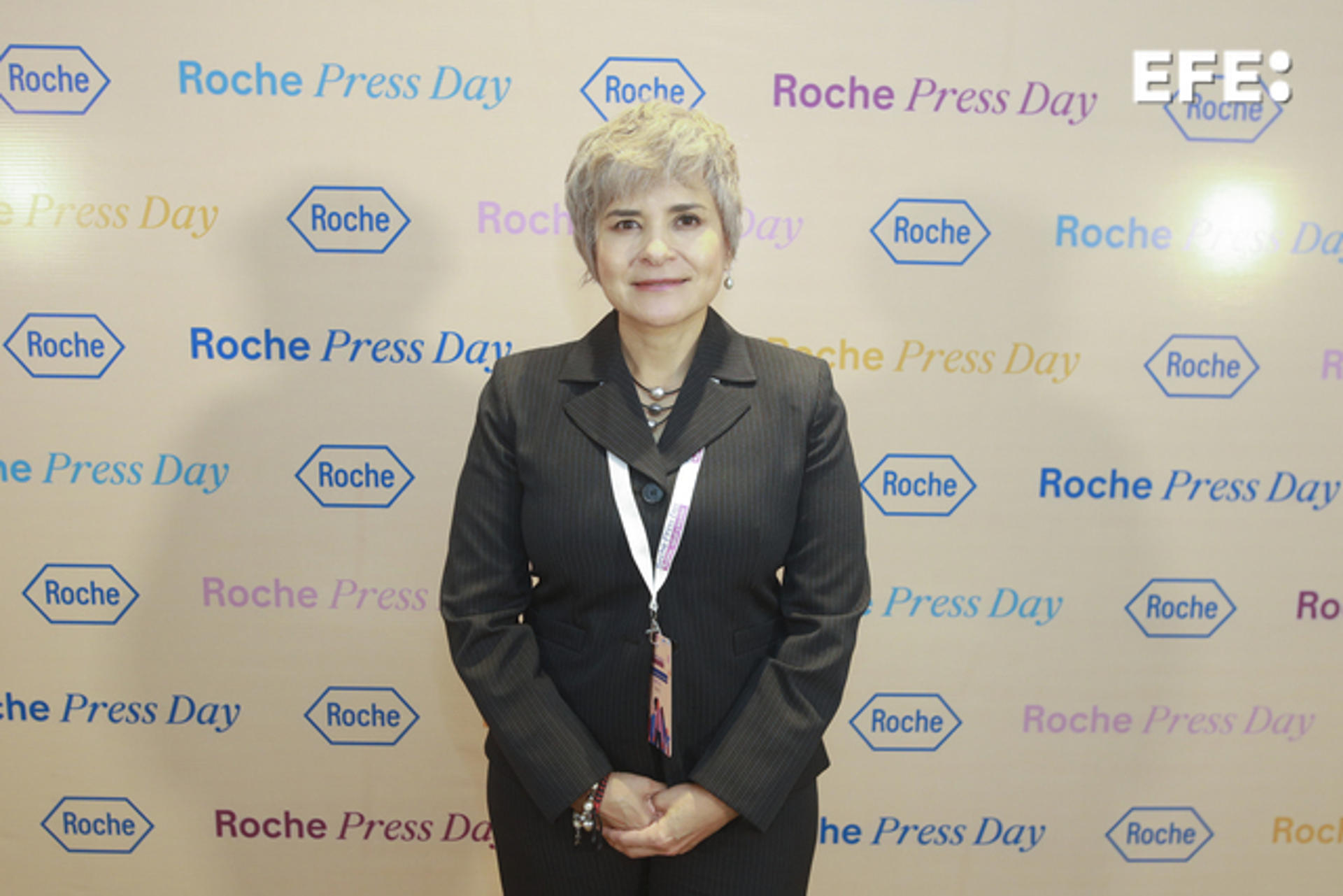 La especialista del Instituto Mexicano del Seguro Social (IMSS), Olga Georgina Martínez Montañez, participa hoy en el Roche Press Day en Ciudad de Panamá (Panamá). EFE/Gerardo Pesantez