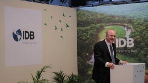 El presidente del BID, Ilan Goldfajn, en una imagen de archivo durante uno de los eventos organizados por la entidad multilateral en la COP28 de Dubái. EFE/ José Miguel Pascual Labrador