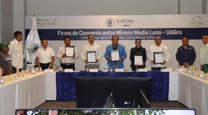 Renueva Minera Media Luna convenios con la Universidad y cooperativas pesqueras del Balsas