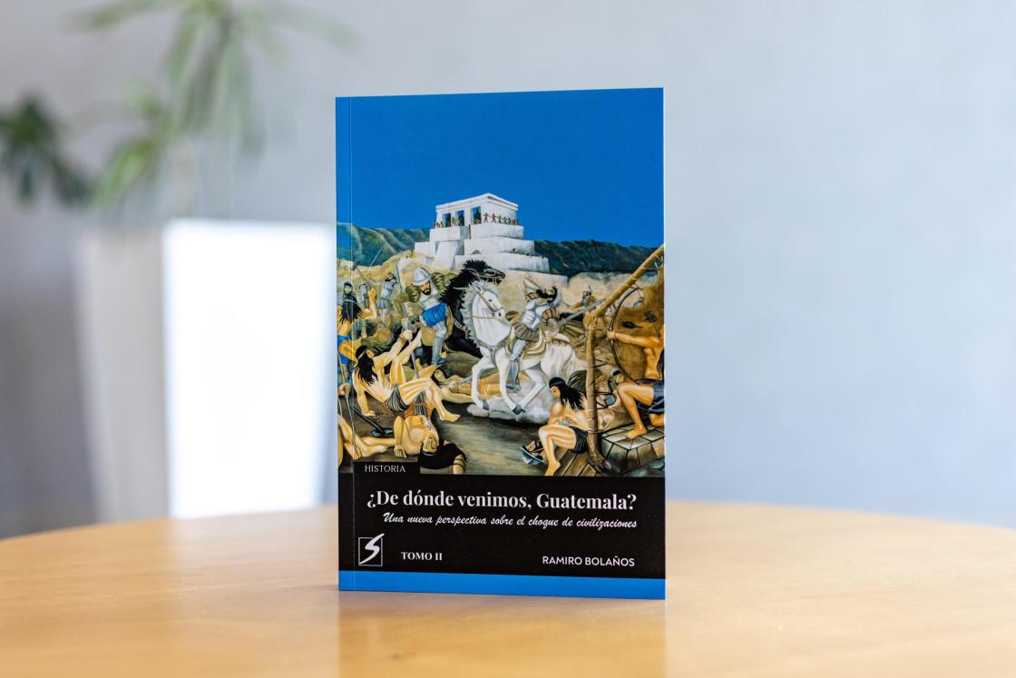 Fotografía cedida por Cervecería Centro Americana donde aparece un ejemplar del libro ‘¿De dónde venimos, Guatemala?’, del investigador e ingeniero guatemalteco Ramiro Bolaños, el 16 de abril de 2024, en Ciudad de Guatemala (Guatemala) .EFE/ Cervecería Centro Americana SOLO USO EDITORIAL /NO VENTAS /SOLO DISPONIBLE PARA ILUSTRAR LA NOTICIA QUE ACOMPAÑA (CRÉDITO OBLIGATORIO)
