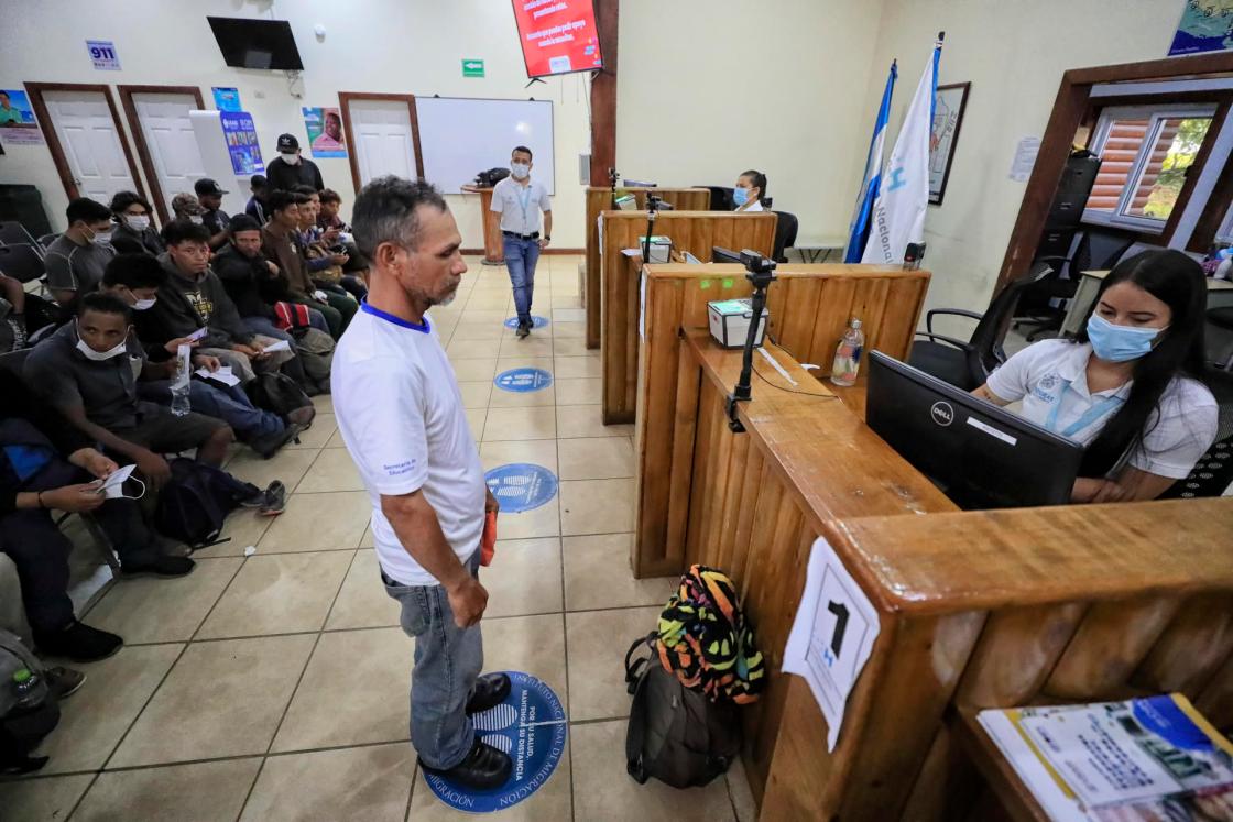 Photograph taken on 5 April 2024 of Honduran Héctor Pérez being attended to by staff from the National Migration Institute at the Returned Migrants Care Centre in Omoa, in the Honduran Caribbean, Honduran Héctor Pérez has tried to migrate to the United States eight times, and all eight times he was deported. As a result, he has given up. Other deportees, however, take the route north the same day they set foot back in Honduras with the need to escape misery and in search of the "American dream." EFE/Gustavo Amador