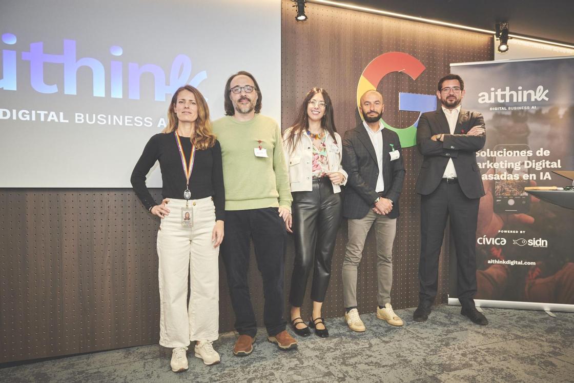 Pie de foto: Lanzamiento de aithink en las oficinas de Google Cloud en MadridAutor: SIDN Digital Thinking