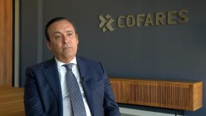 El presidente de Cofares, Eduardo Pastor, durante una entrevista con la Agencia EFE en la que ha comentado los resultados de la compañía de distribución farmacéutica de gama completa en 2023. EFE