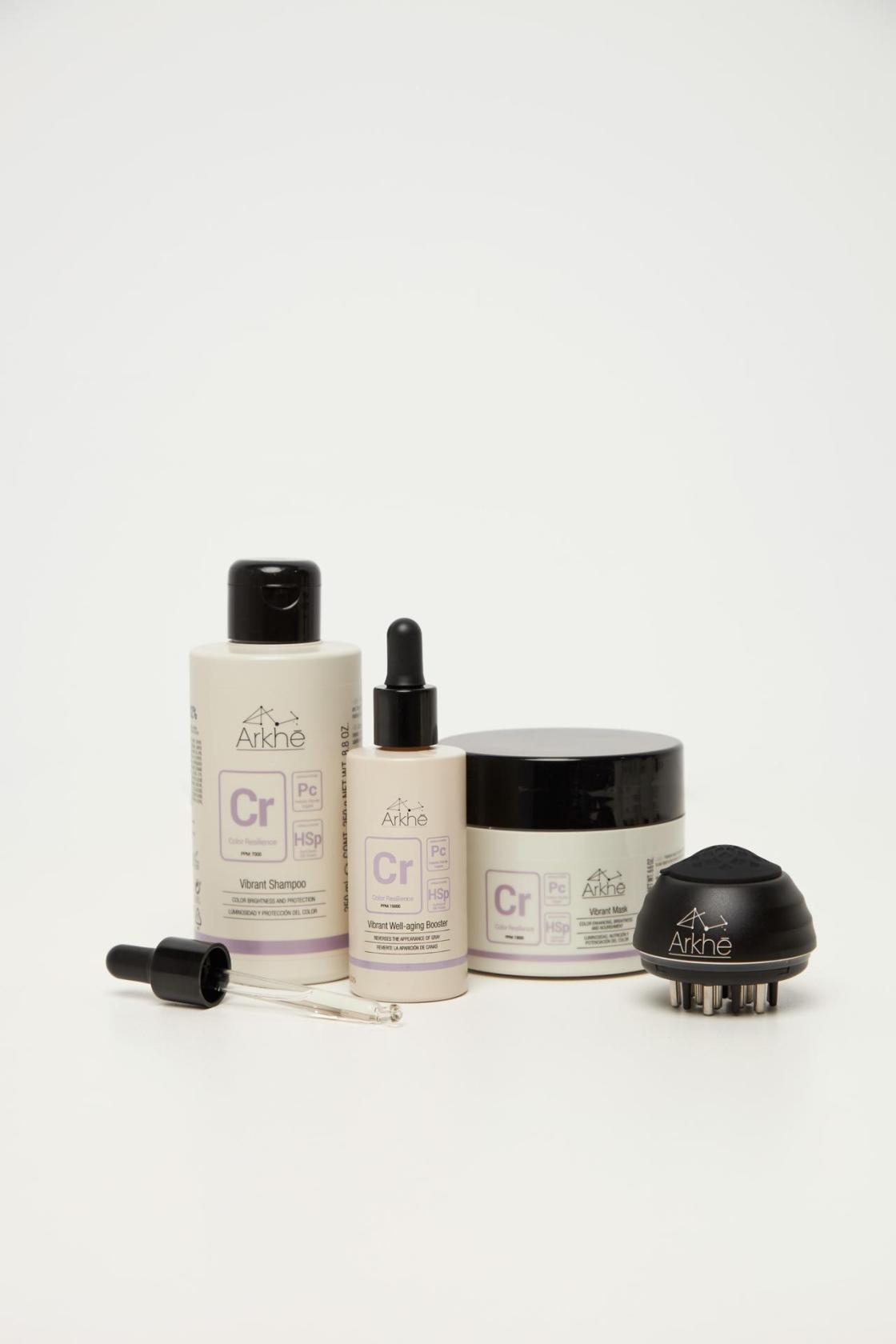 Pie de foto: Productos para el mantenimiento del color del cabello.Autor: Arkhé Cosmetics