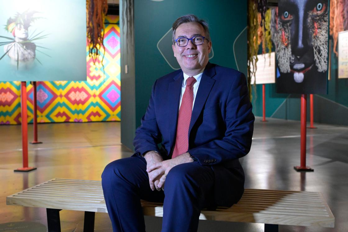 IDB Invest Chief Strategy Officer Gabriel Azevedo during an interview with EFE on June 5, 2024 at the Inter-American Development Bank's headquarters in Washington, United States. EFE/Lenin Nolly