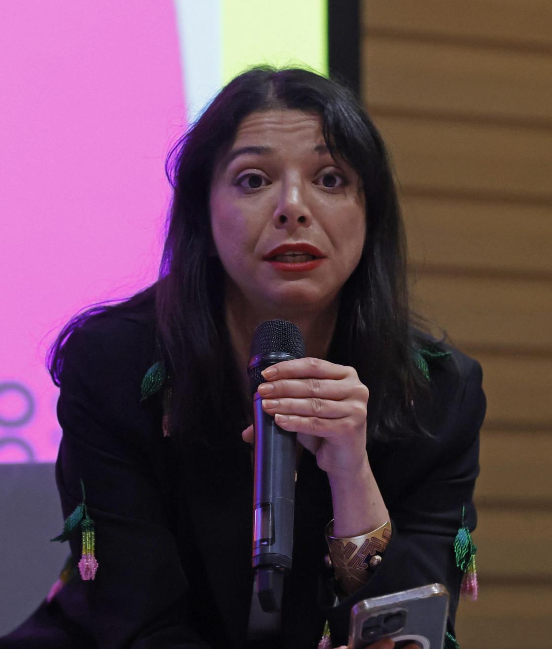 La gerente de plataformas de la Cámara de Comercio de Bogotá (CCB) María Paz Gaviria participa en la presentación del Bogotá Audiovisual Market (BAM), en Bogotá (Colombia). EFE/Mauricio Dueñas Castañeda 