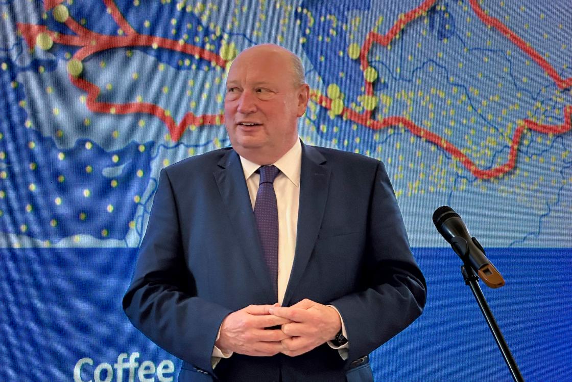 Astana (Kazakhstan), 12/06/2024.- Henrik Hololei, Hors-Classe Adviser at the Directorate-General for International Partnerships in the European Commission, during the presentation of the Coordinating Platform to enhance the capacity of the Trans-Caspian Transport Corridor, an alternative route between Asia and Europe that bypasses Russia, which has been sanctioned due to the war in Ukraine, on Wednesday in Astana, Kazakhstan. EFE/ Kulpash Konyrova 