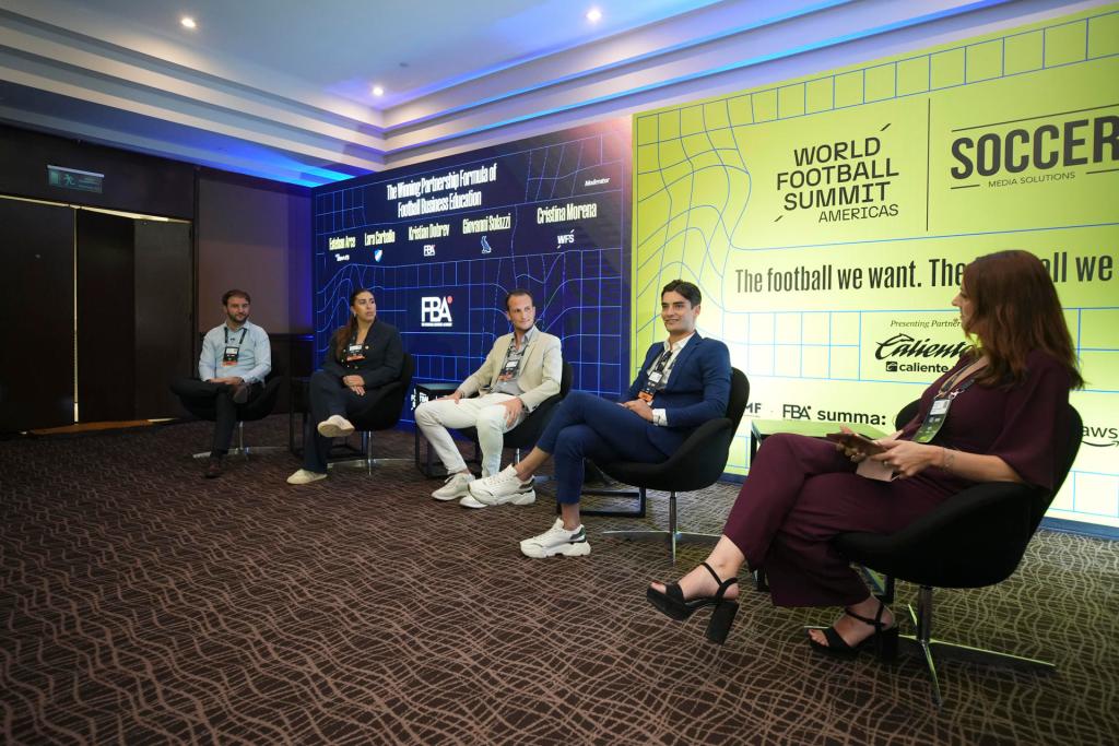 Imagen del panel organizado por The Football Business Academy (FBA) en el World Football Summit Americas, en Ciudad de México/IMAGEN CEDIDA POR THE FBA.