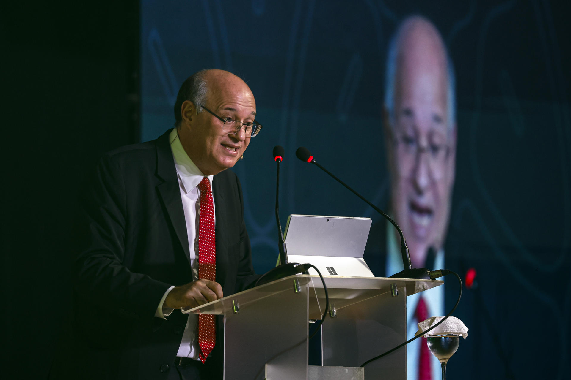 The President of the Inter-American Development Bank (IDB), Ilan Goldfajn, participates in the IDB Impact+ conference on the final day of Sustainability Week, on Thursday in Manaus (Brazil). EFE/Antonio Lacerda