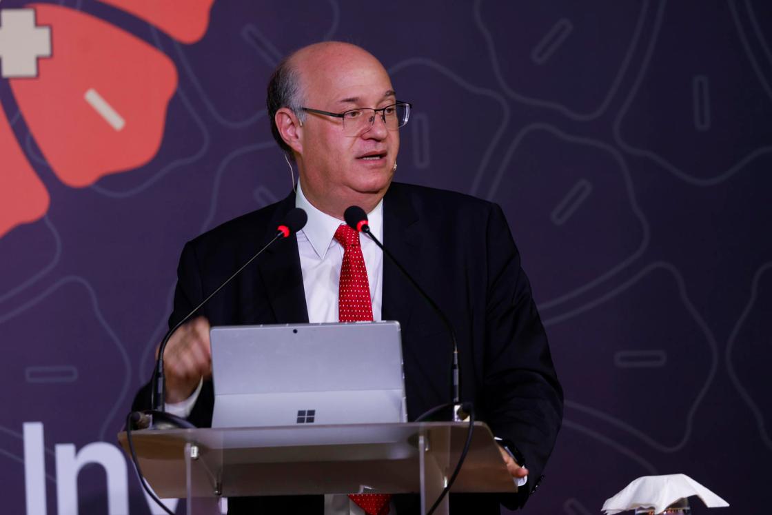 The President of the Inter-American Development Bank (IDB), Ilan Goldfajn, participates in the IDB Impact+ conference on the final day of Sustainability Week, on Thursday in Manaus (Brazil). EFE/Antonio Lacerda 
