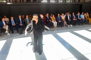 Alcaldes y representantes del Grupo de Ciudades Patrimonio de la Humanidad de España, durante el acto de presentación de La Noche del Patrimonio, evento organizado por el Grupo de Ciudades Patrimonio de la Humanidad de España. EFE/Xoán Rey