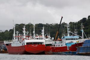 Fotografía de barcos atuneros, en el Puerto de Vacamonte (Panamá). EFE/ Bienvenido Velasco