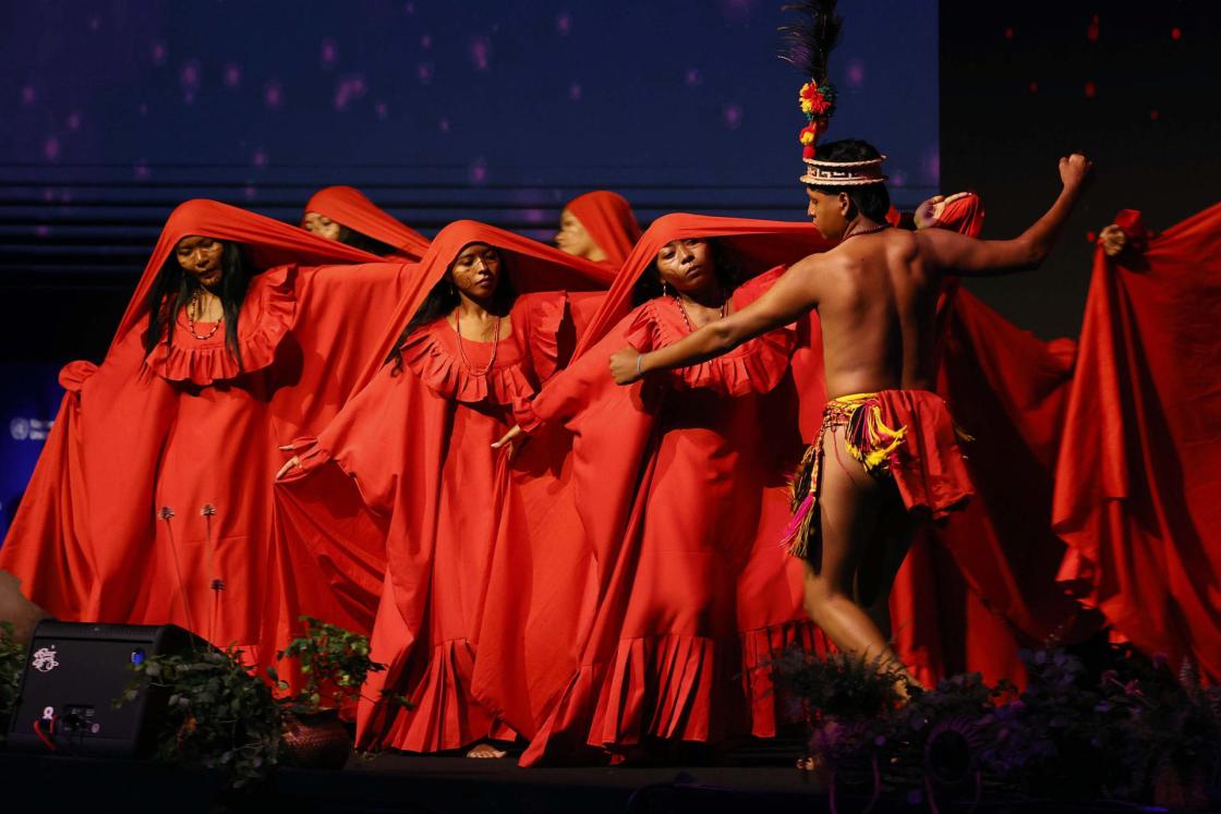Artistas se presentan en la inauguración de la COP16 de Biodiversidad en Cali (Colombia). EFE/ Mauricio Dueñas Castañeda