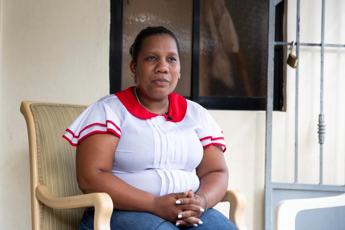Fotograph of Grismary Carrasco during an interview with EFE, in Dajabón (Dominican Republic). EFE/ Orlando Barría