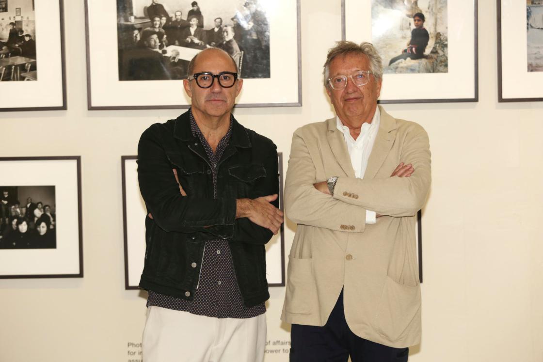 The curator of the exhibition Beyond the Single Image, Carles Guerra (L), and the founder and president of Foto Colectania, Mario Rotllant, during the presentation of the exhibition held at The Margulies Collection at The Warehouse in Miami. Barcelona’s Foto Colectania Foundation unveiled a photography exhibition Tuesday at the Art Basel Miami Beach fair, featuring 150 works by 36 photographers that serve as a remarkable testament to the evolution and development of Southern European societies. EFE/ Marlon Pacheco