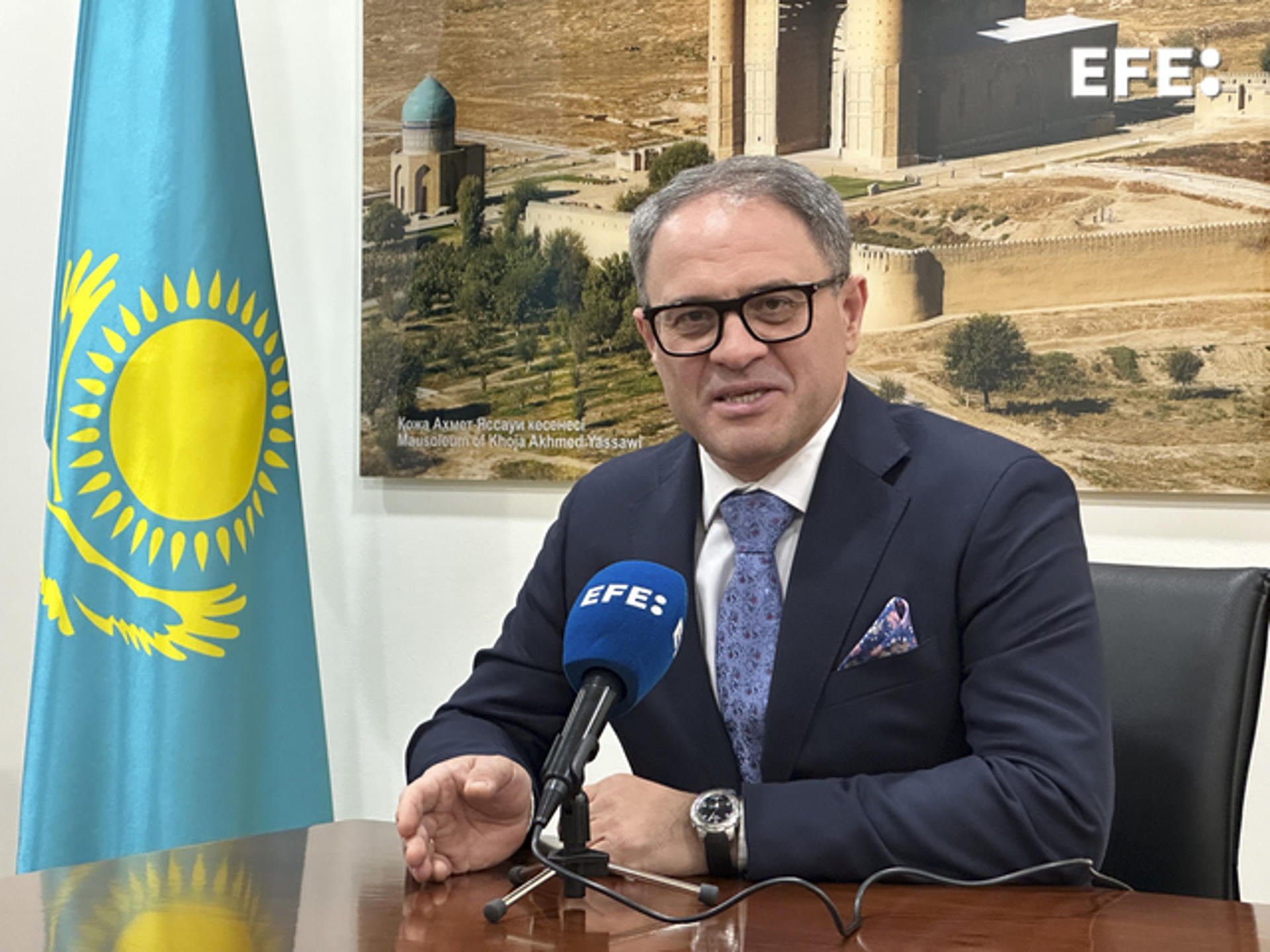 ASTANA, 27/12/2024.- The Spanish company Técnicas Reunidas is participating in the construction of a chemical plant in the Morport Aktau Special Economic Zone in Mangystau, which is set to become Kazakhstan’s largest producer of mineral fertilizers, Kazakh Deputy Foreign Minister Roman Vassilenko announced Friday during an interview with EFE. EFE/ Kulpash Konyrova