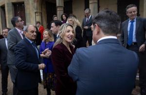 SAN SEBASTIÁN, 16/01/2025.- La vicepresidenta segunda y ministra de Trabajo y Economía Social, Yolanda Díaz, ha inaugurado este jueves el hub de vanguardia de la economía social, ASSET, que tendrá su sede en el Palacio Miramar de San Sebastián. EFE/Javier Etxezarreta