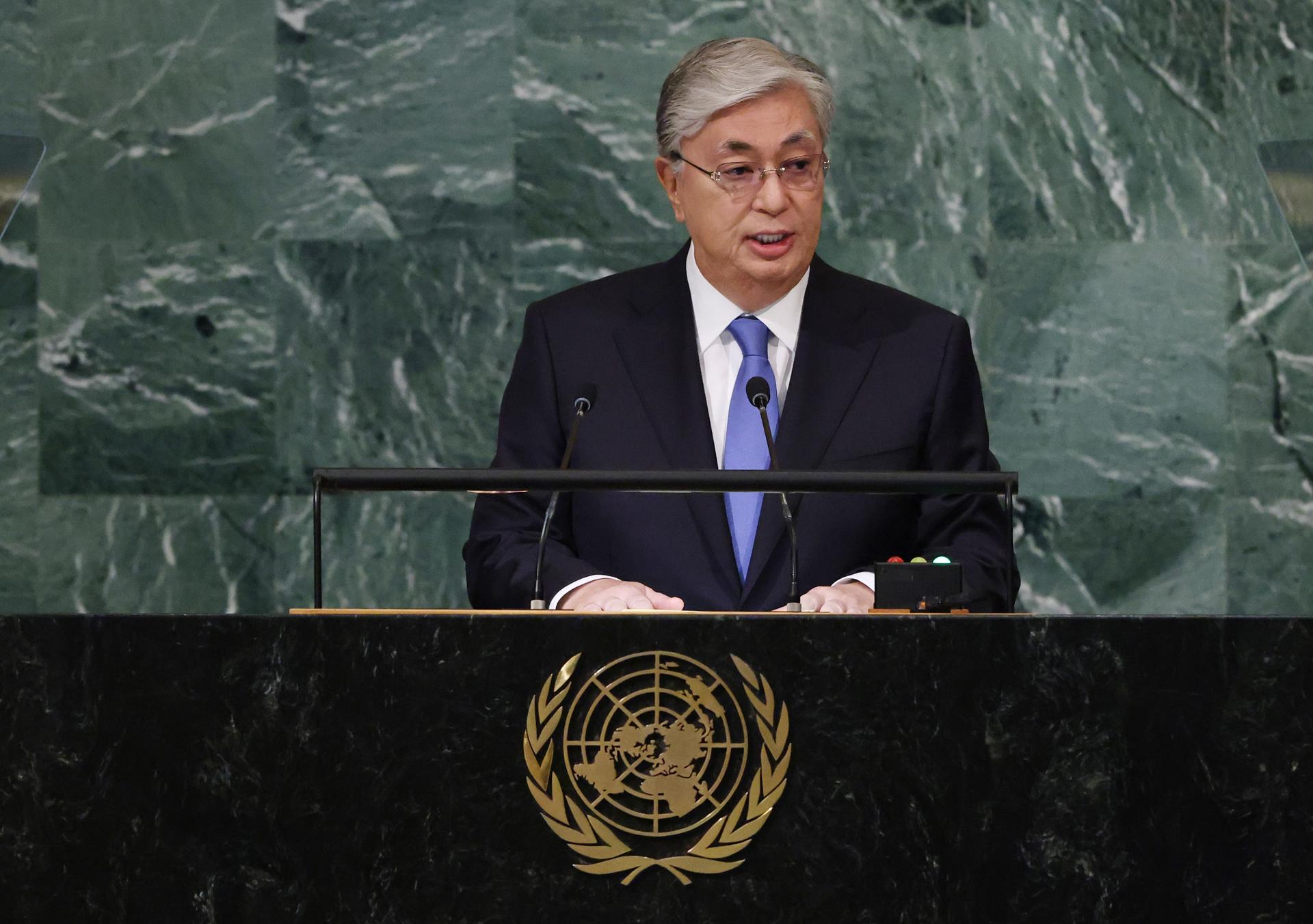 File photo of Kazakh President Kassym-Jomart Tokayev. EFE/EPA/JUSTIN LANE