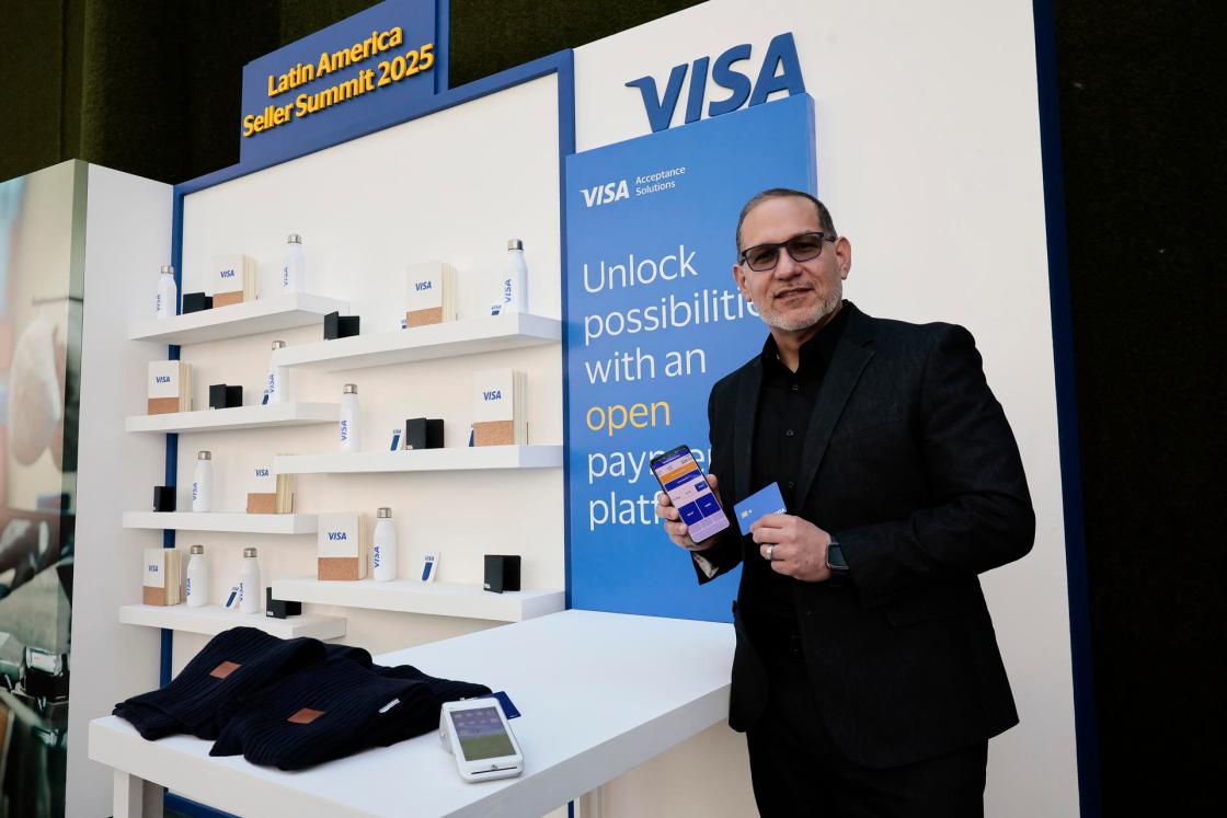 Leonardo J. Collado, head of Value-Added Services (VAS) for Visa Latin America and the Caribbean, participates in the Visa Latin America Seller Summit Latam 2025 in Mexico City (Mexico). EFE/ José Méndez 