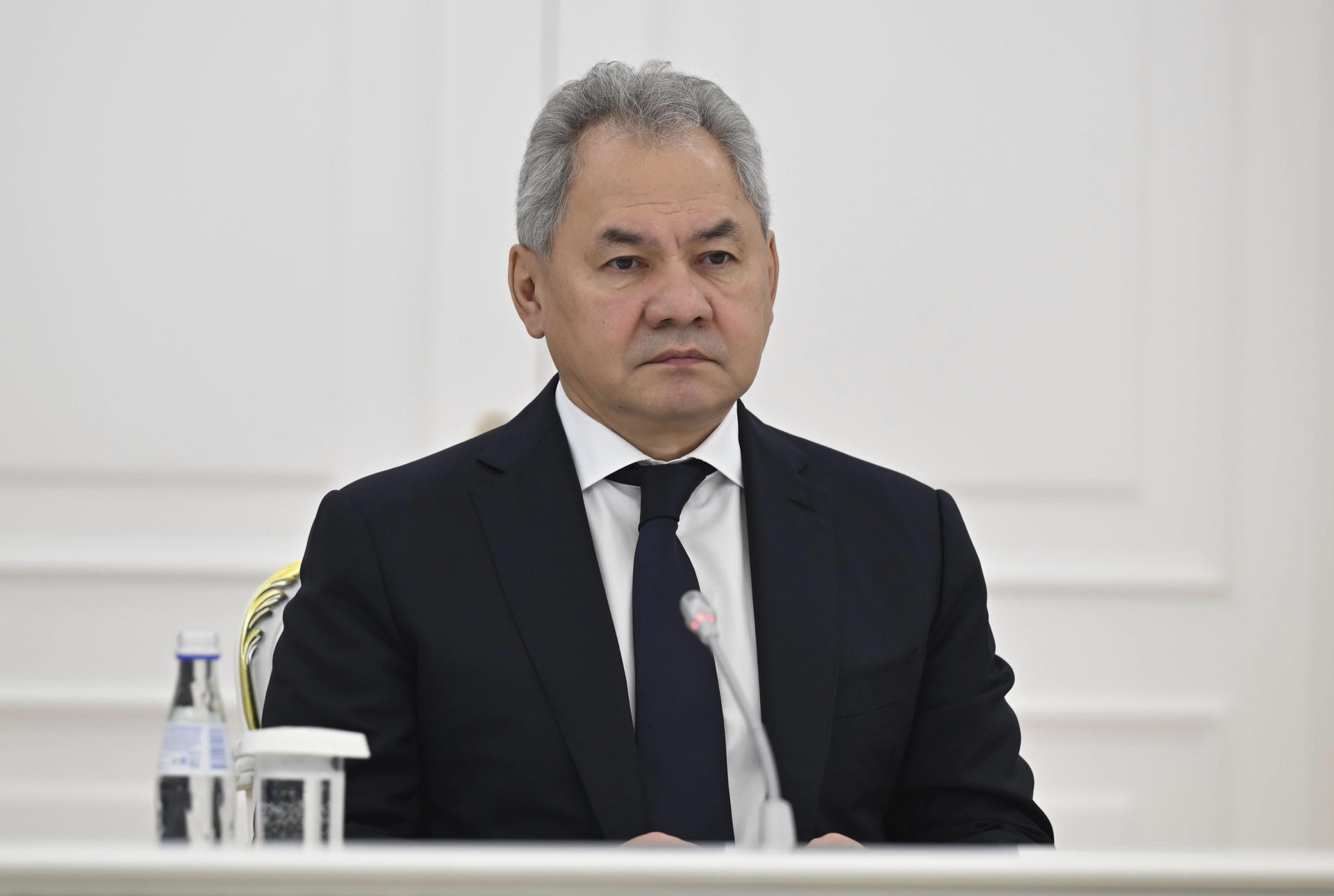 Russian Security Council Secretary Sergei Shoigu during his meeting Wednesday in Astana (Kazakhstan) with Kazakh President Kassym-Jomart Tokayev to discuss regional security cooperation. EFE/Kazakh Presidency EDITORIAL USE ONLY / AVAILABLE ONLY TO ILLUSTRATE THE ACCOMPANYING NEWS STORY (MANDATORY CREDIT)