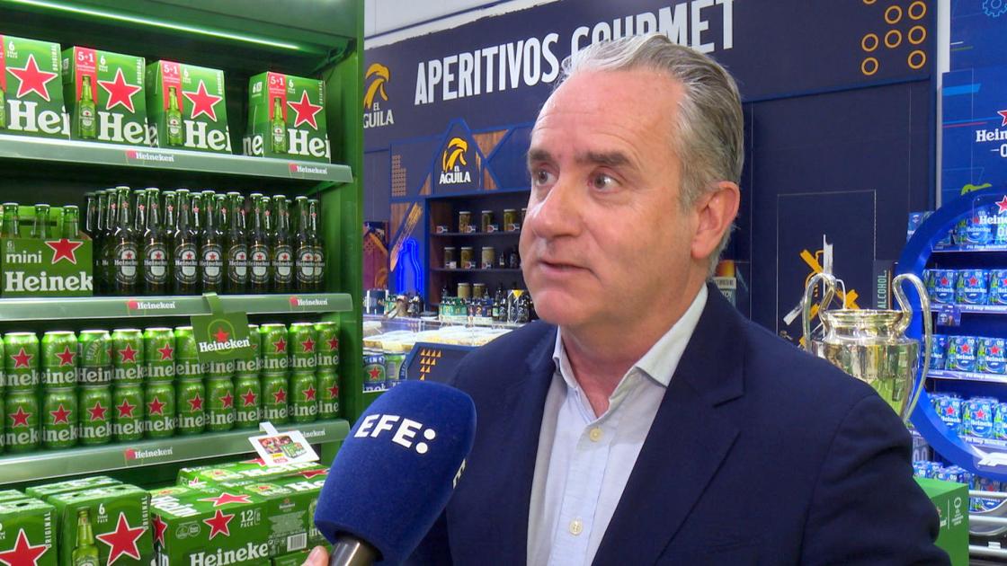 MADRID, 17/03/2024.- Captura de imagen que muestra al director de Ventas y Alimentación de Heineken España, Iñaki Olazábal, que explica que los consumidores de cerveza en España se encuentran en un momento de cambio. EFE