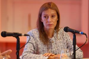 La Country Manager AR, UY y PY de IATA, María José Taveira, participa durante el foro ‘El impacto del transporte aéreo en el turismo argentino: perspectivas, retos y oportunidades’ en el evento EFE Fórum en Buenos Aires (Argentina). EFE/ Juan Ignacio Roncoroni