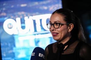 La directora de Turismo de Negocios y Atracción de Eventos de Quito Turismo, Irene Guijarro, habla en una entrevista con EFE en Lima (Perú). EFE/ John Reyes Mejia