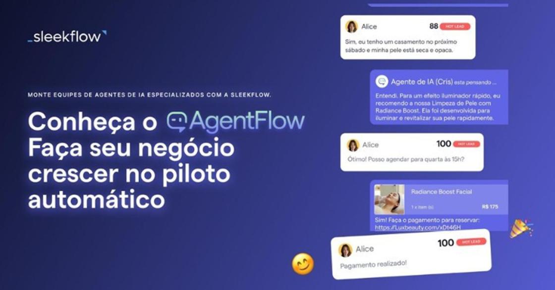 SleekFlow anúncia o lançamento do AgentFlow : A nova solução permite criar equipes de agentes de IA para aumentar a receita do negócio das empresas.